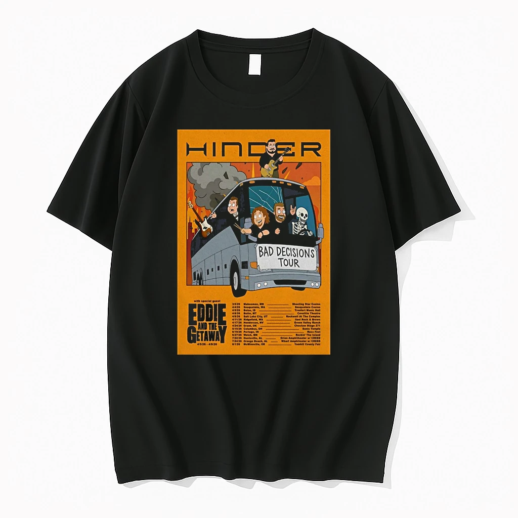 Hinder Bad Decisions Tour 2026 March August Shows Shirts