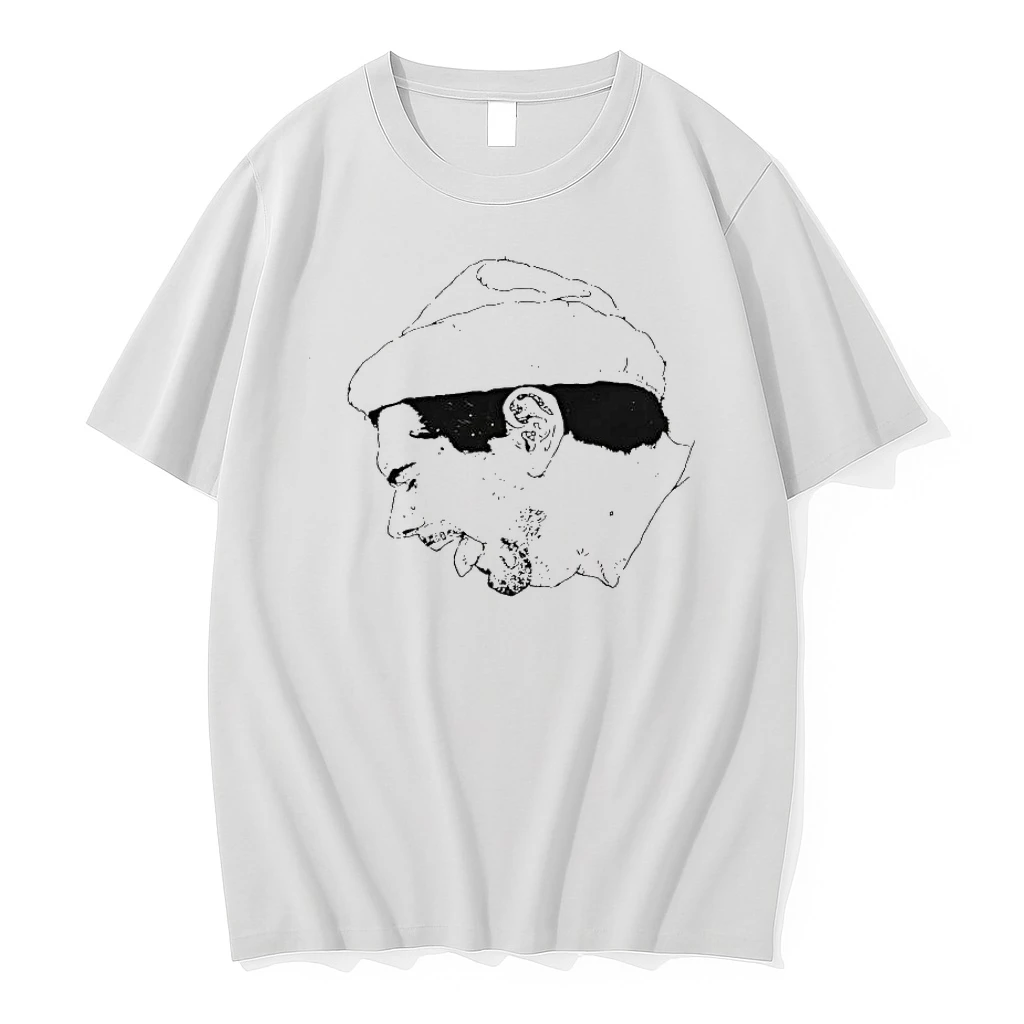 Hip Hop Artist Profile Sketch Minimalist Line Art Shirts