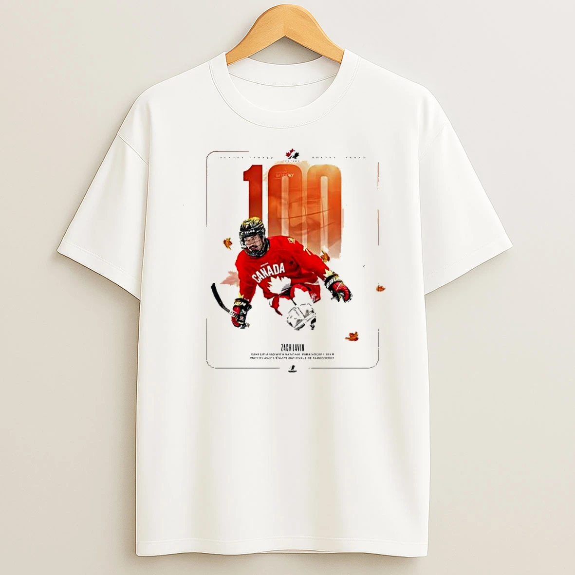 Hockey Canada Zach Lavin 100 Games Para Hockey Shirts