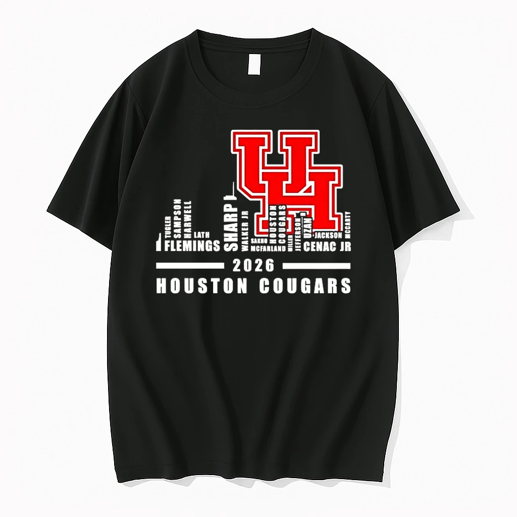 Houston Cougars 2026 Players Names City Skyline Tee Shirts