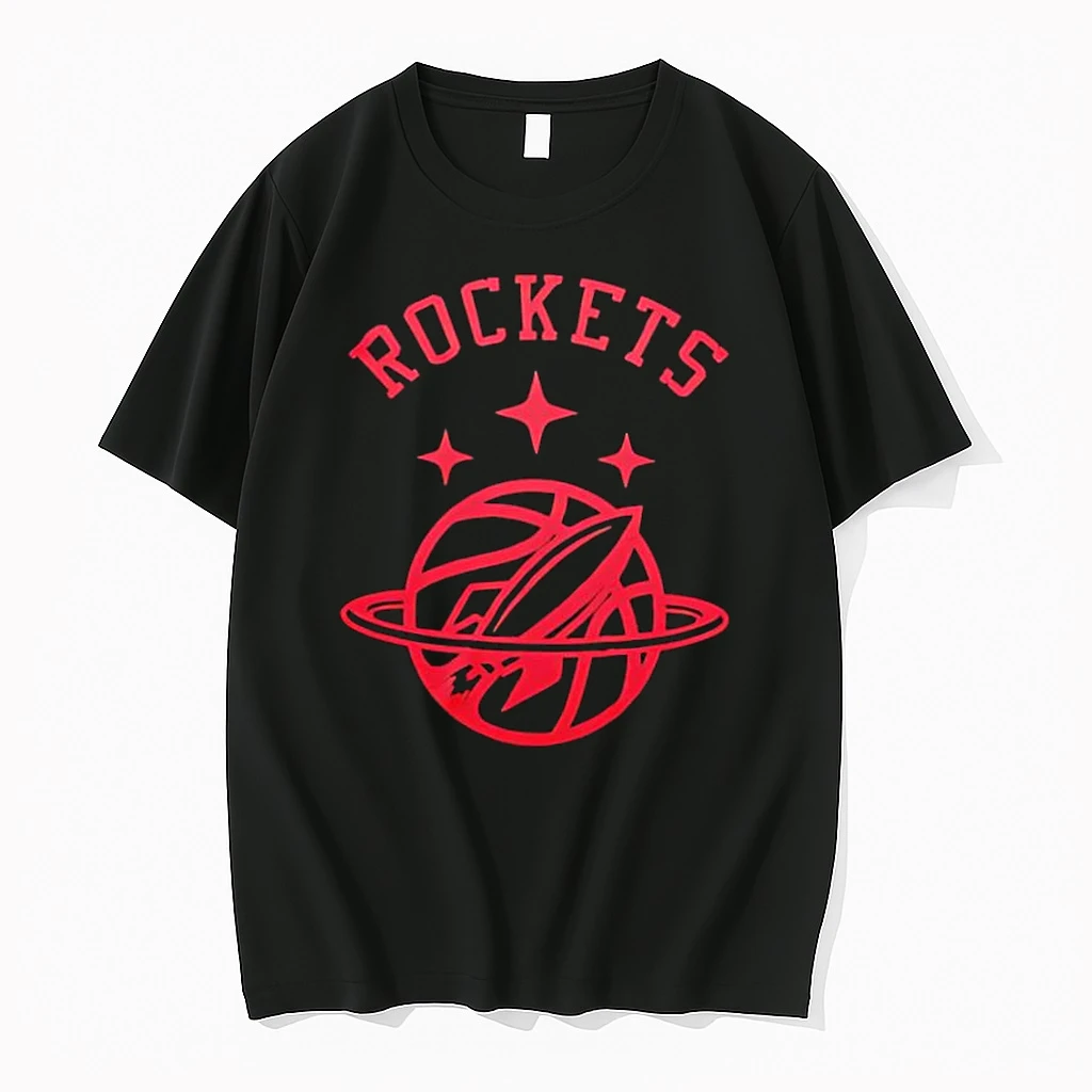 Houston Rockets Basketball Team Space Rocket Ship Ball Shirts