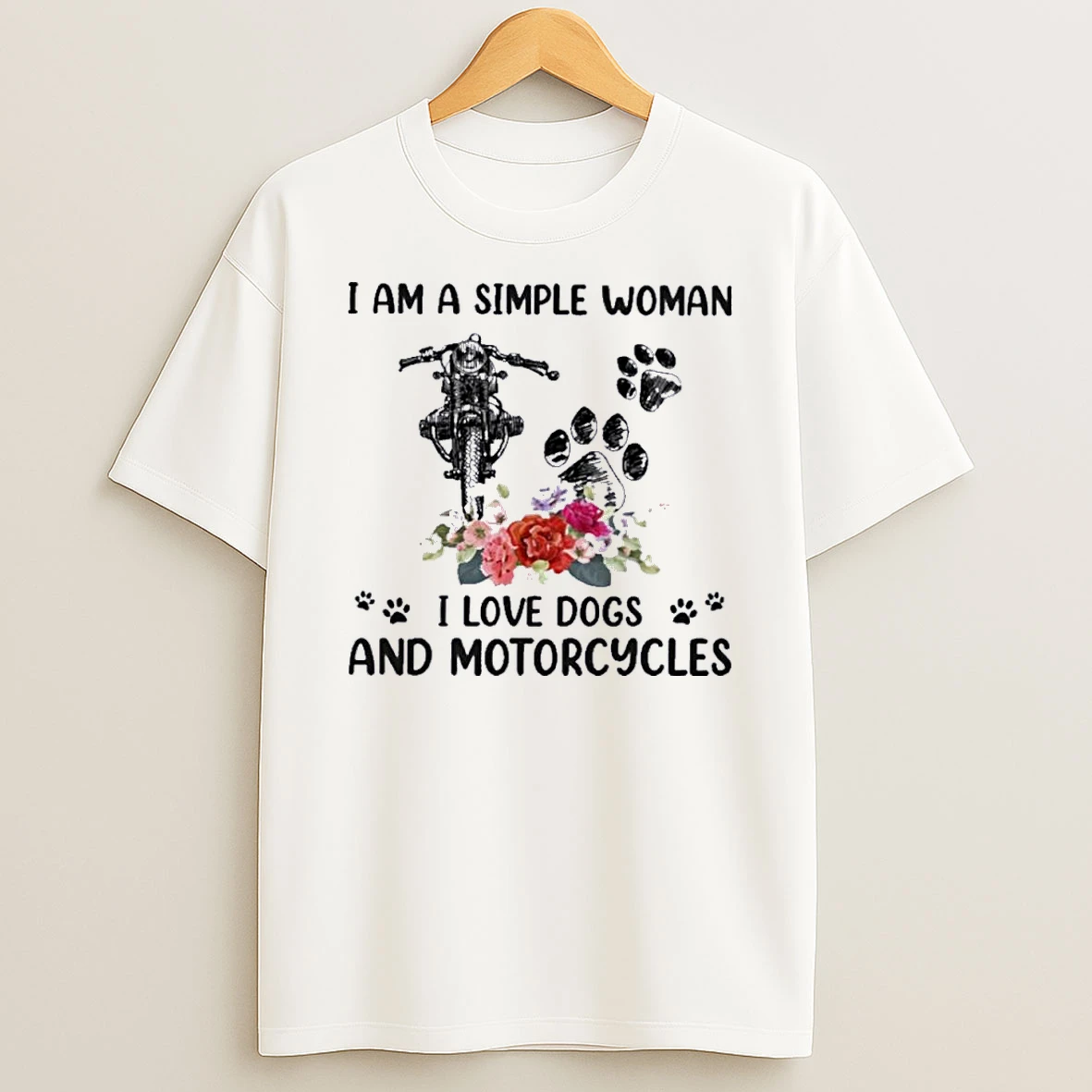 I Am A Simple Woman I Loves Dogs And Motorcycles Shirts