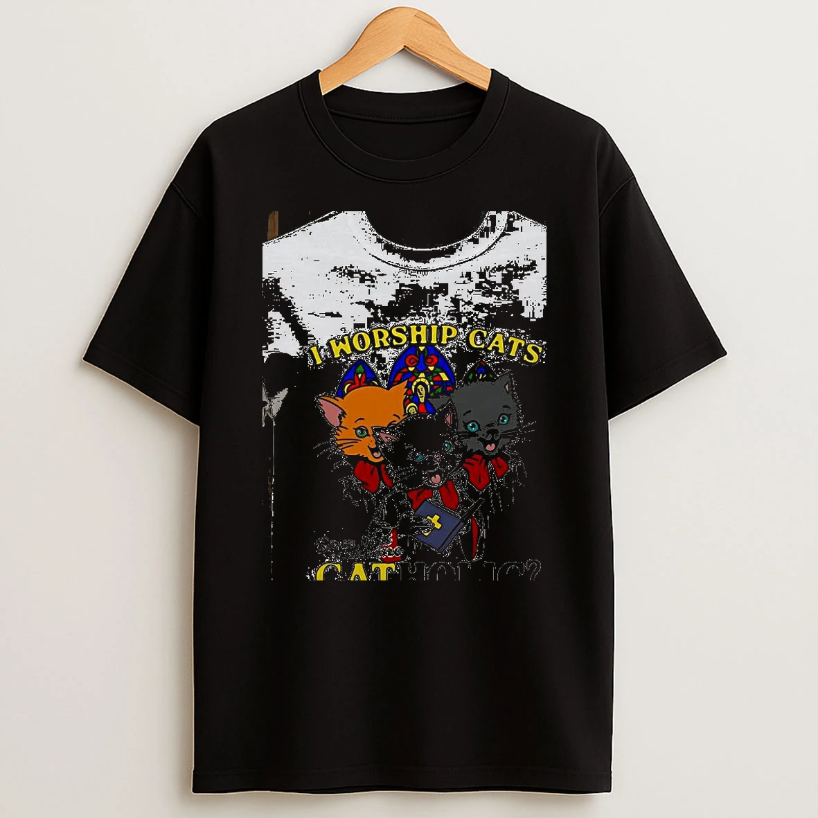 I Worship Cats Does That Make Me Catholic Religious Kittens Shirts