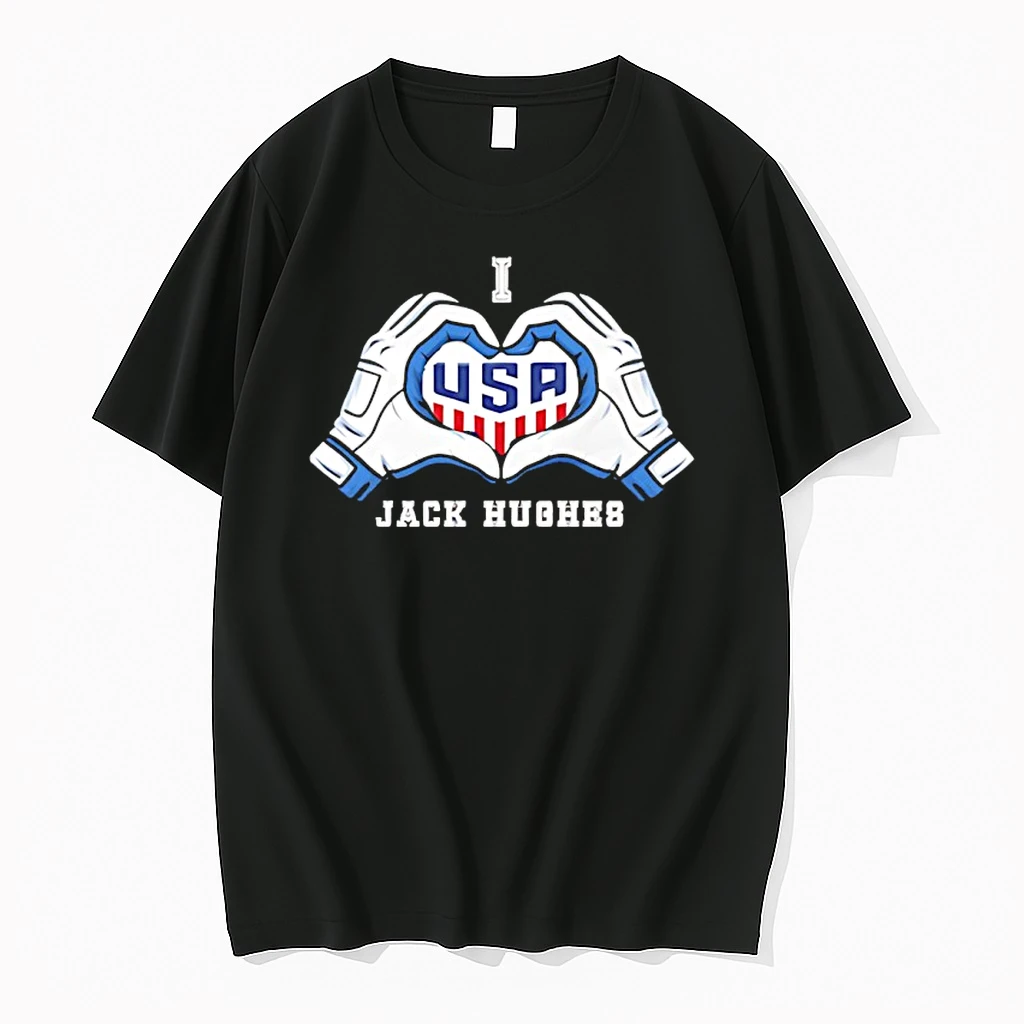 I Love Jack Hughes Winner Usa Hockey Heart Hands Shirts