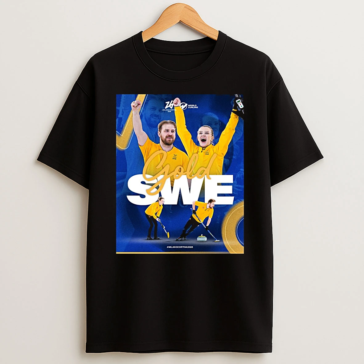 Isabella And Rasmus Wrana World Curling Gold Swe Milano Cortina 2026 Shirts