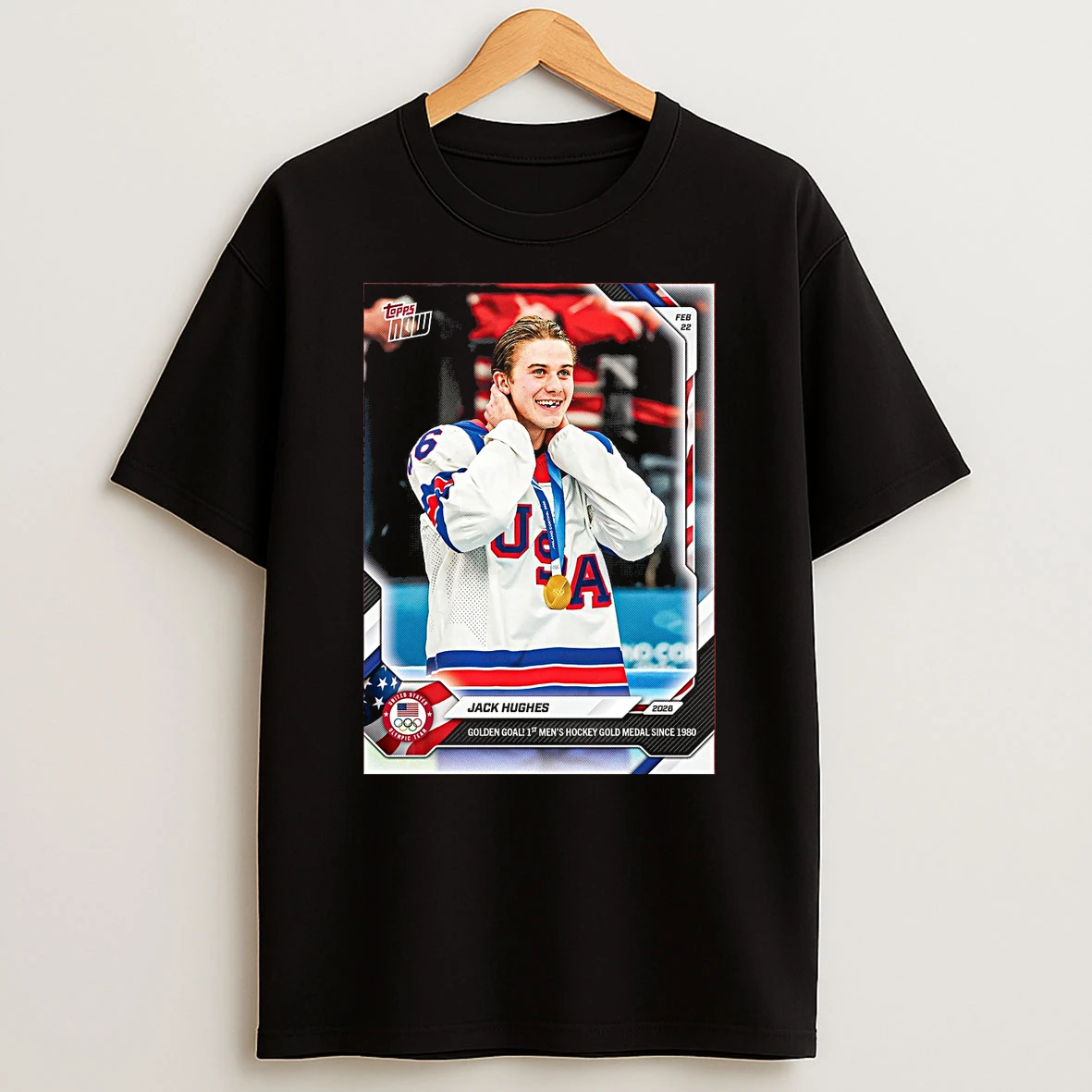 Jack Hughes 2026 Golden Goal 1st Mens Hockey Gold Medal Since 1980 Shirts