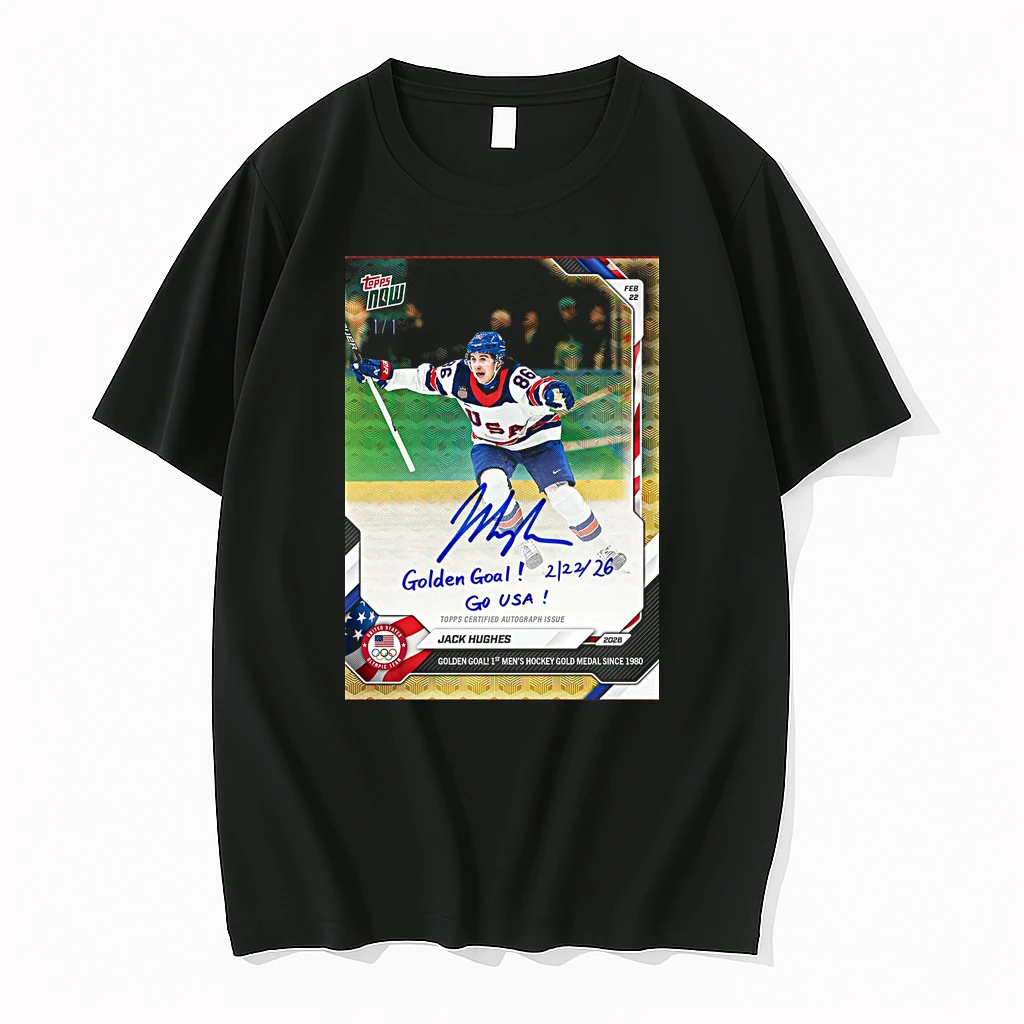 Jack Hughes 2026 Winter Olympic Gold Medal Game Topps Now Shirts