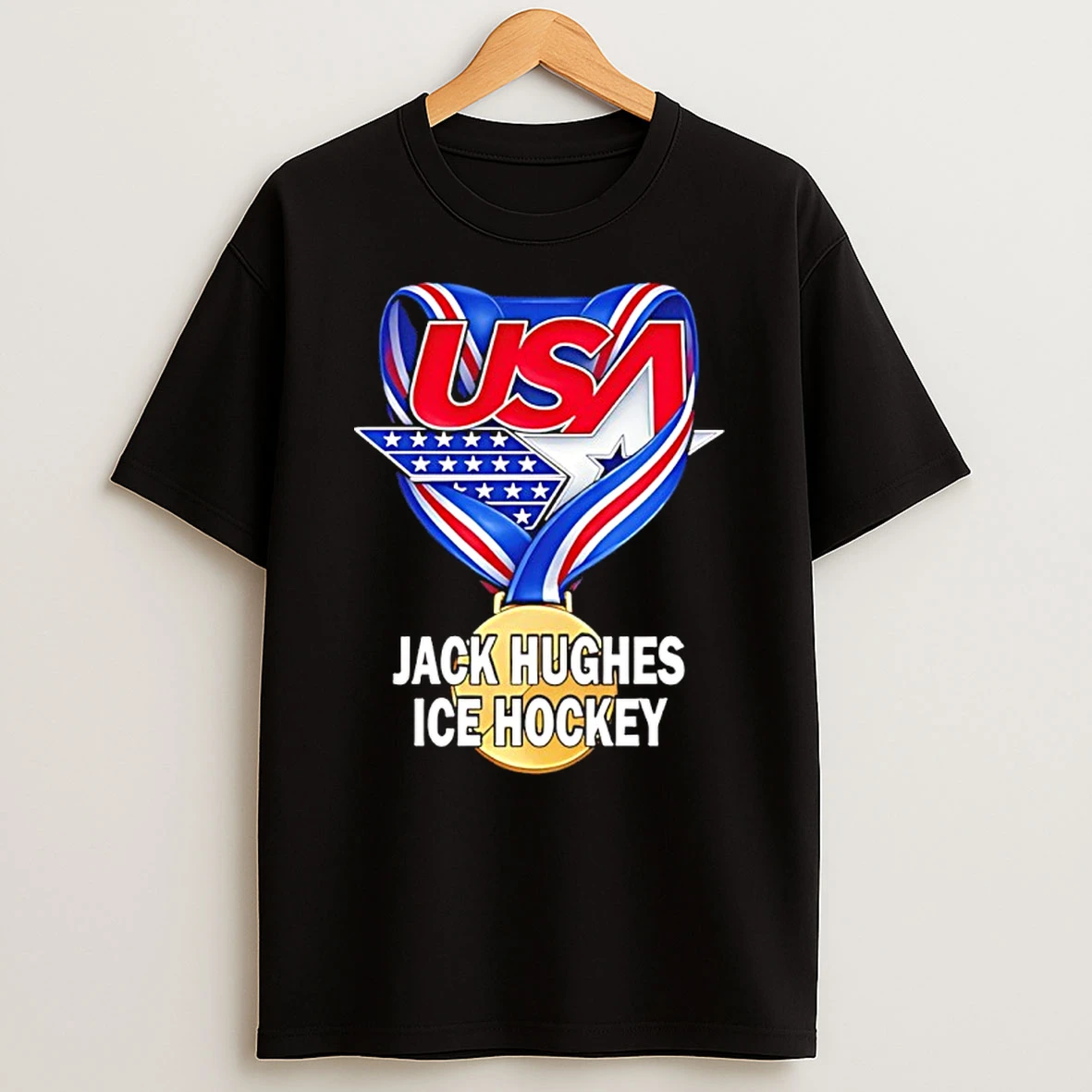 Jack Hughes Ice Hockey Gold Medal Winner Usa Milano Cortina 2026 Shirts