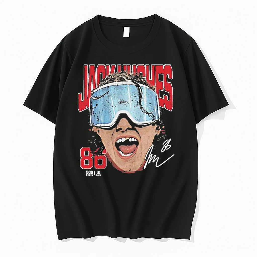 Jack Hughes New Jersey Goggles Shirts