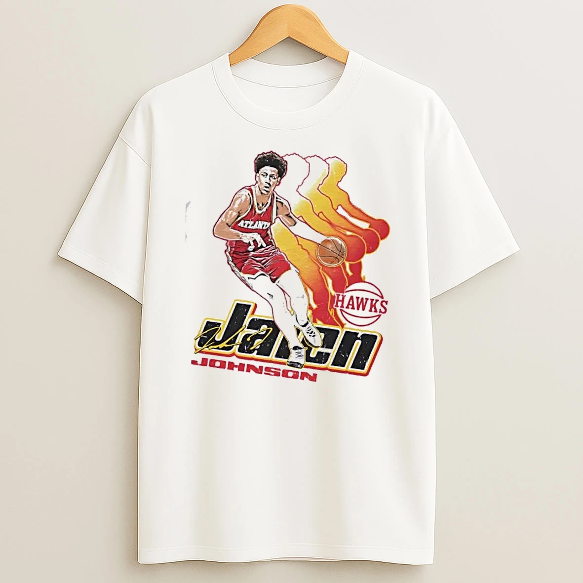 Jalen Johnson Atlanta Hawks Basketball Retro Signature Shirts