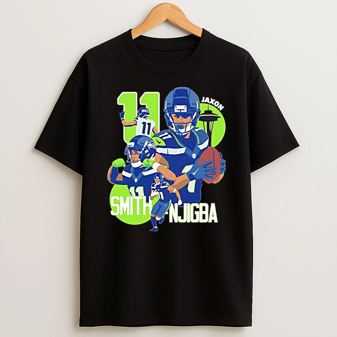 Jaxon Smith Njigba Seahawks Football Number 11 Cartoon Shirts