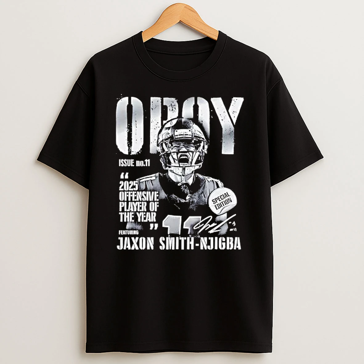 Jaxon Smith Njigba Seattle Seahawks 2025 Offensive Player Of The Year Signature Shirts