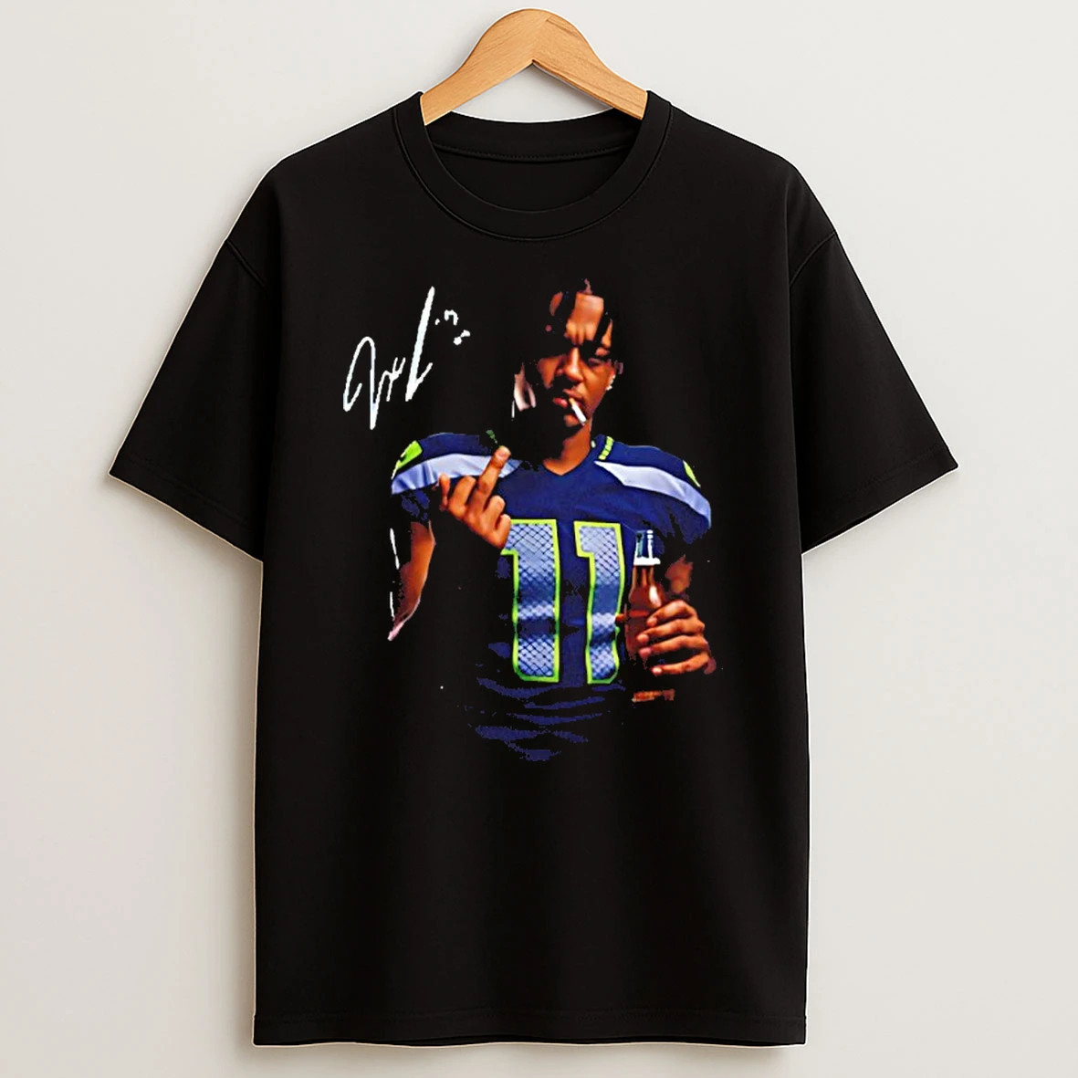 Jaxon Smith Njigba Smoking Middle Finger Seattle Seahawks Signature Shirts