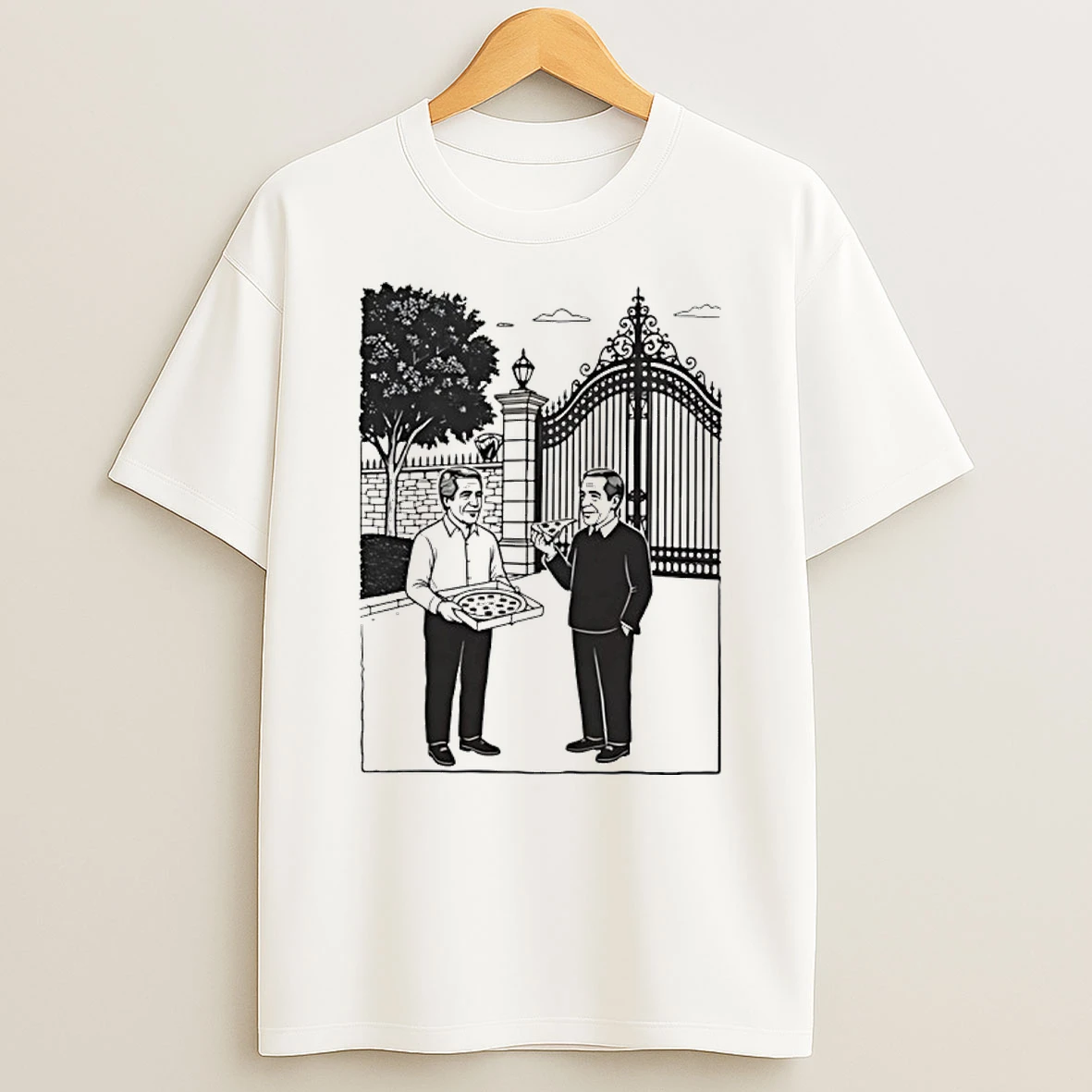 Jeffrey Epstein Eat Pizza At The Gates Parody Shirts