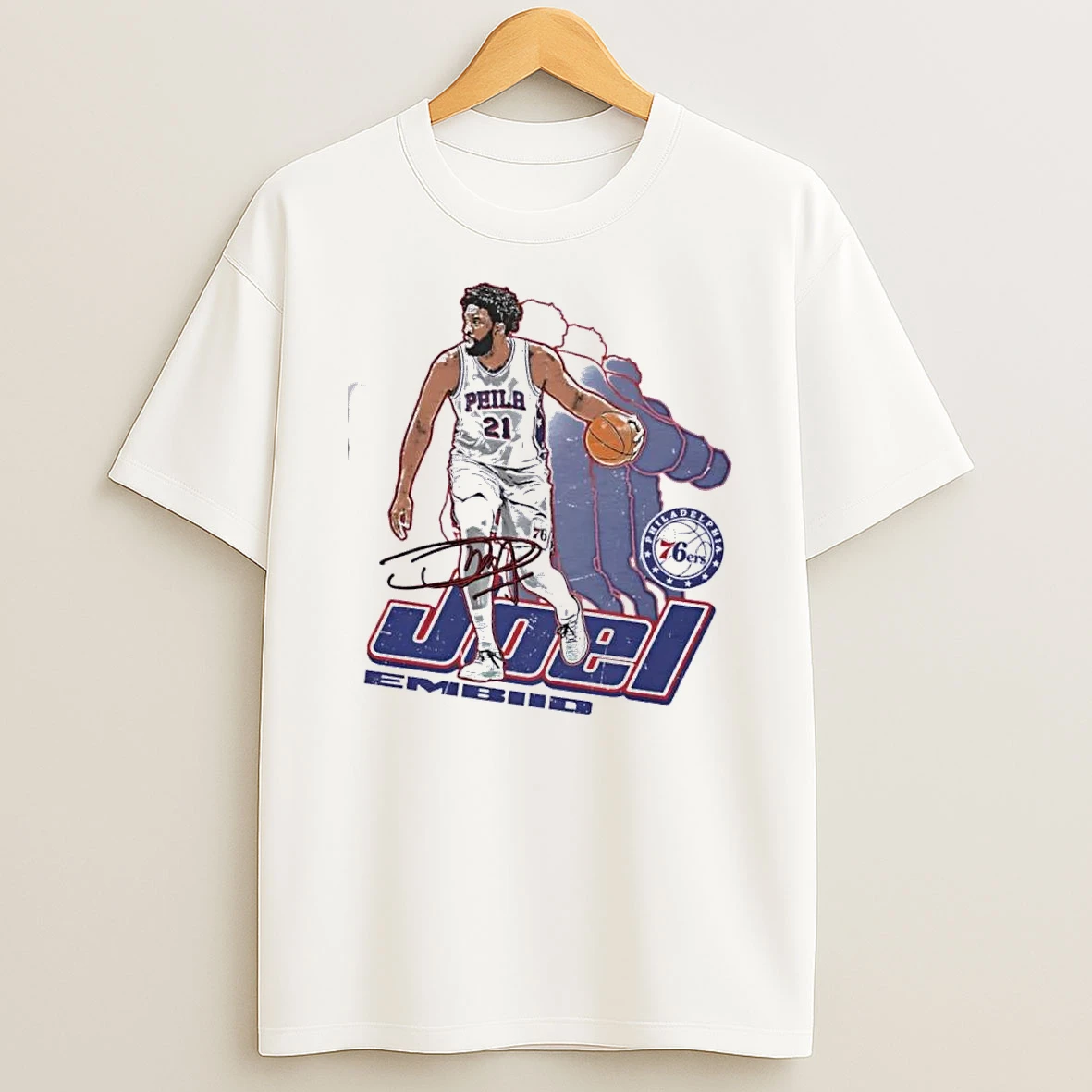 Joel Embiid 21 Philadelphia 76ers Retro Signature Shirts