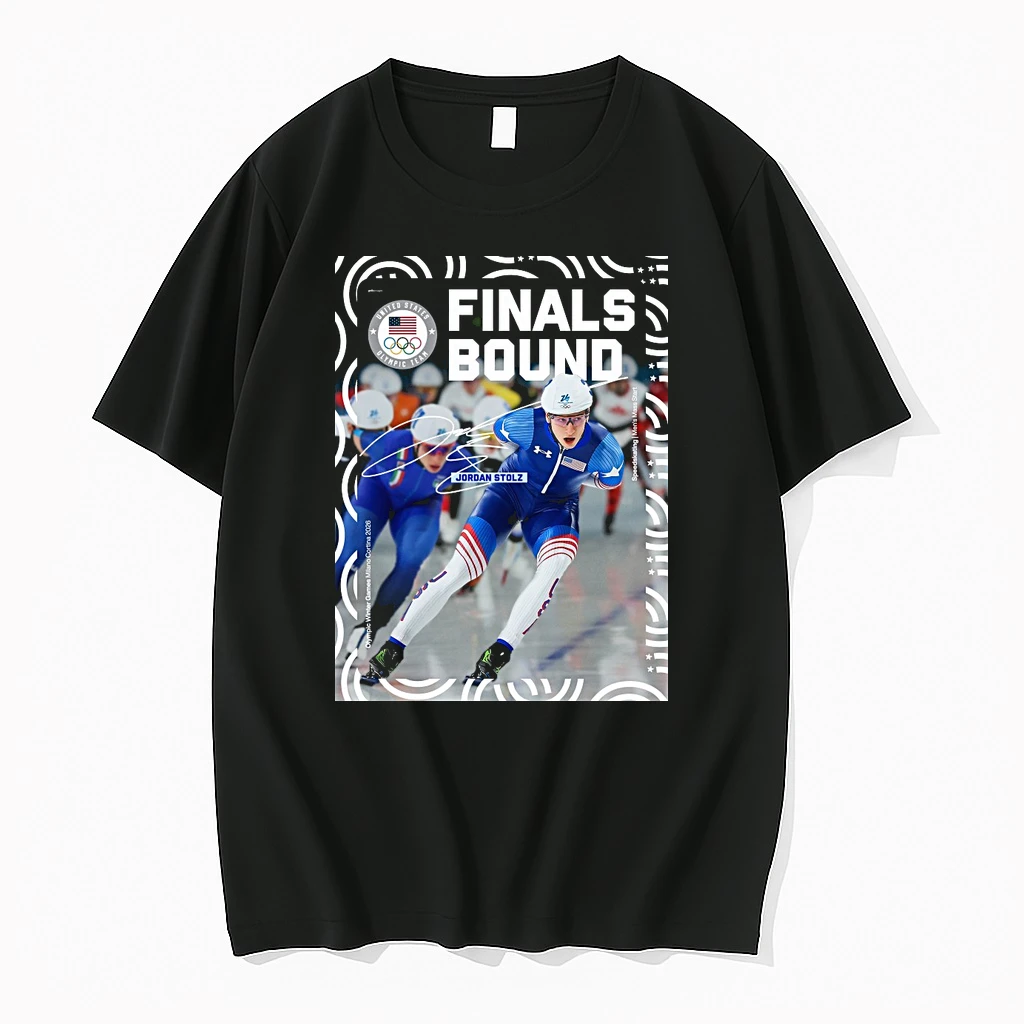 Jordan Stolz Finals Bound Mens Mass Start Olympic Winter Games Milano Cortina 2026 Signature Shirts