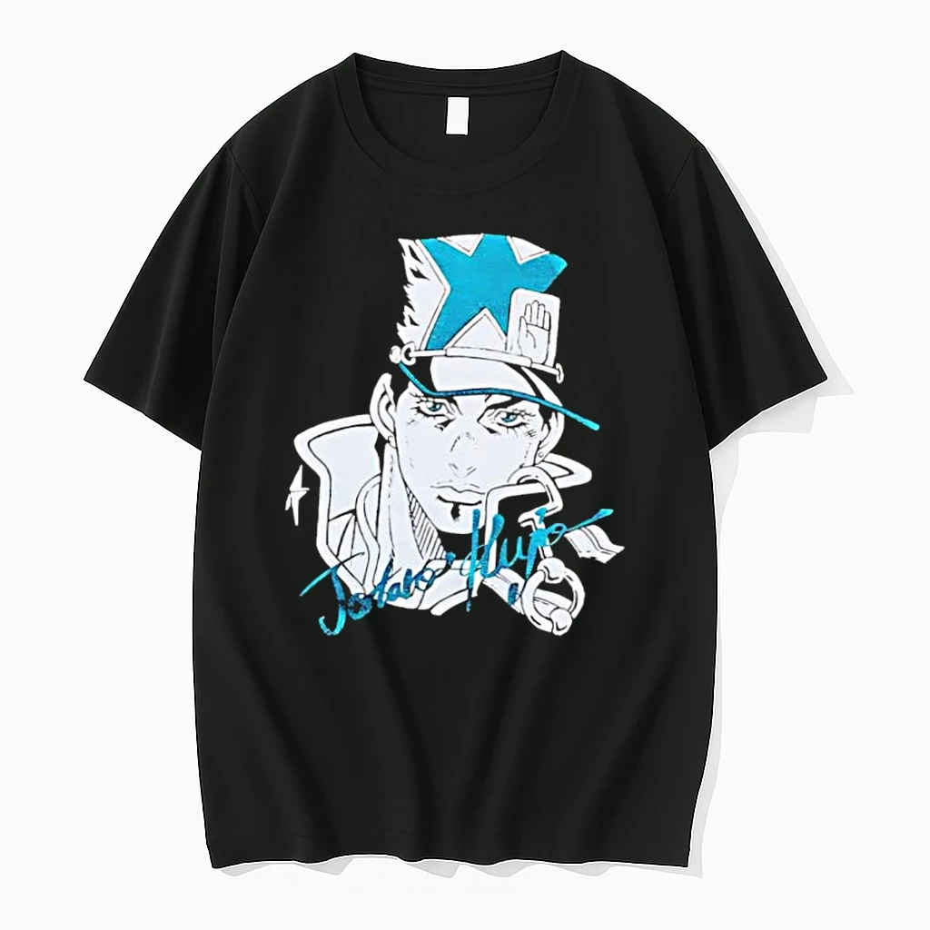 Jotaro Kujo Anime Man Star Hat Teal Glitter Stone Ocean Shirts