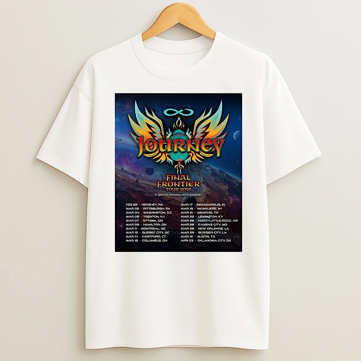 Journey Final Frontier Tour 2026 February 28 April 03 Shirts