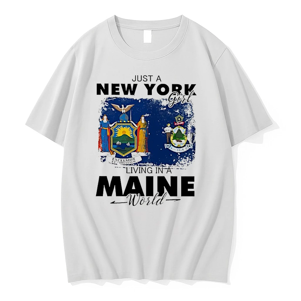 Just A New York Girl Living In A Maine World Shirts