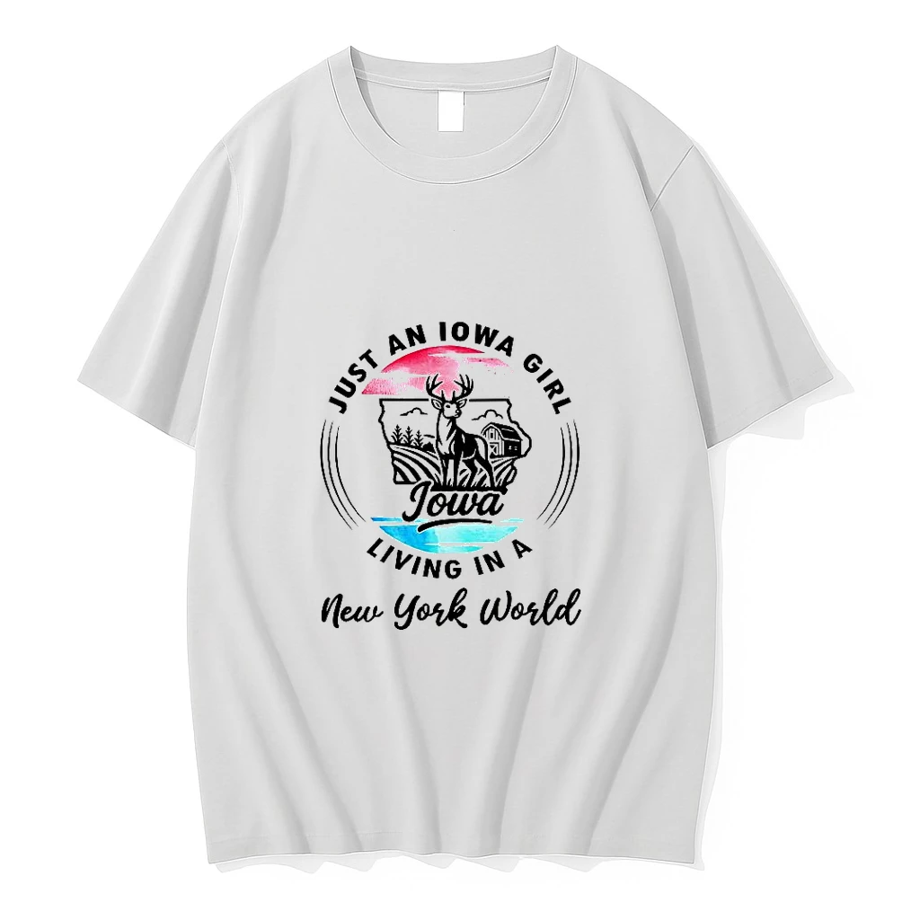 Just An Iowa Girl Living In A New York World Woman Shirts