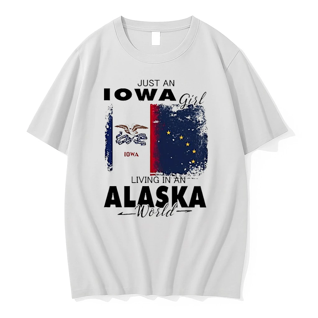 Just An Iowa Girl Living In An Alaska World Shirts