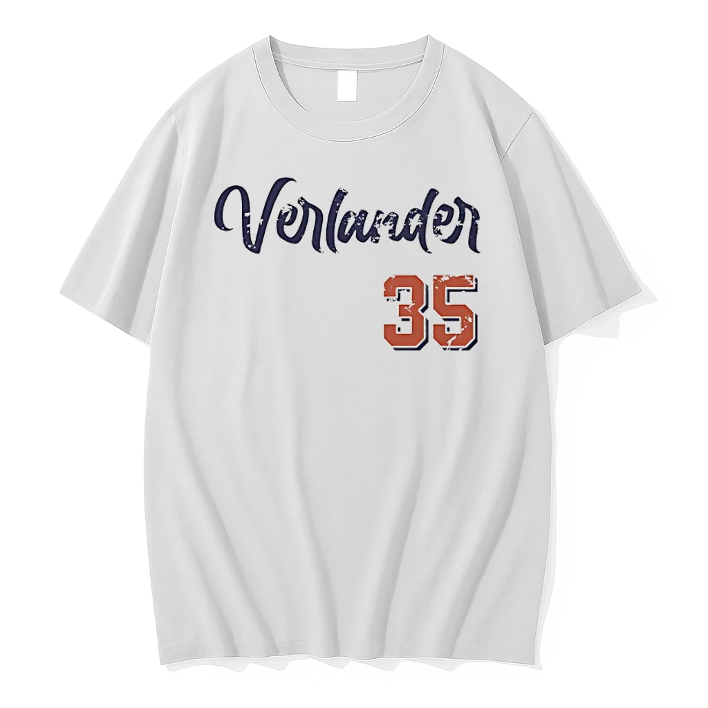 Justin Verlander 35 Detroit Tigers Baseball Script Shirts
