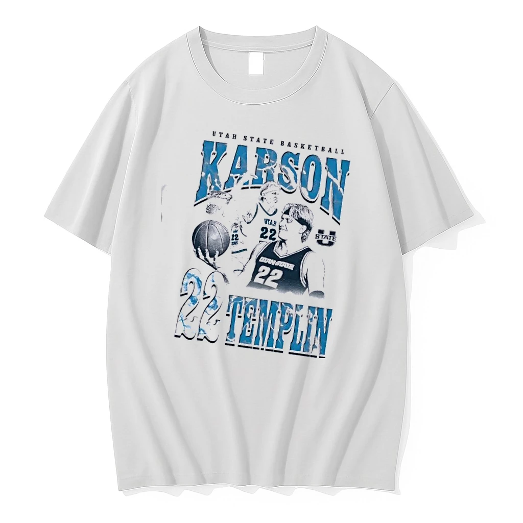 Karson Templin 22 Utah State Basketball Portrait Shirts