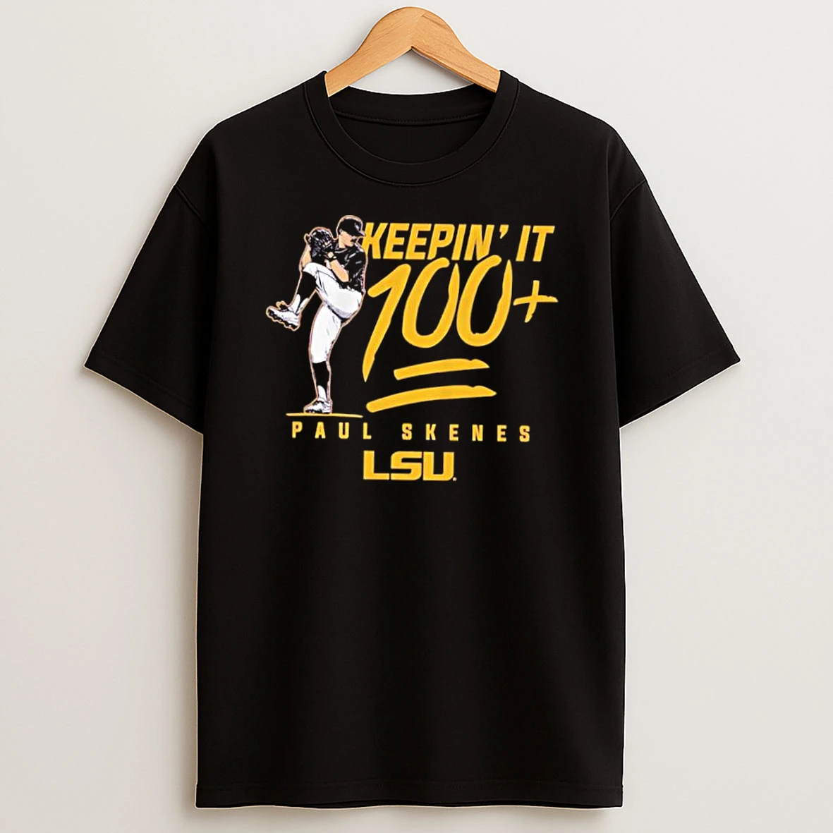 Keeping It 100 Paul Skenes Lsu Pitcher Graphic Shirts