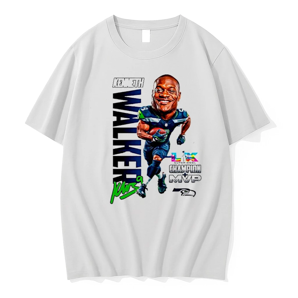 Kenneth Walker 9 Seattle Seahawks Super Bowl Champion Mvp Caricature Shirts