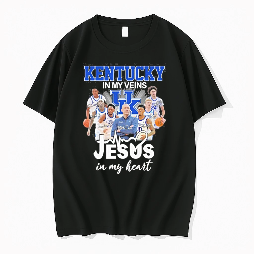 Kentucky Jayhawks Basketball In My Veins Jesus In My Heart Shirts