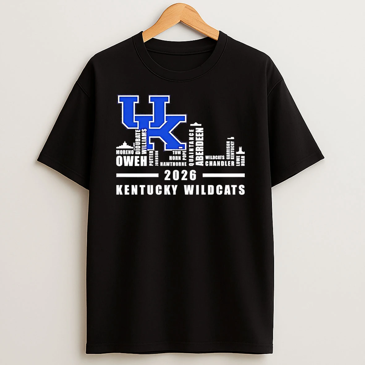 Kentucky Wildcats 2026 Players Names City Skyline Tee Shirts