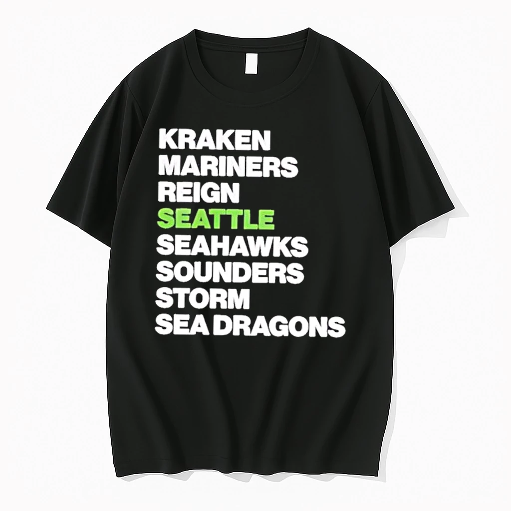 Kraken Mariners Reign Seattle Seahawks Sounders Storm Sea Dragons Shirts
