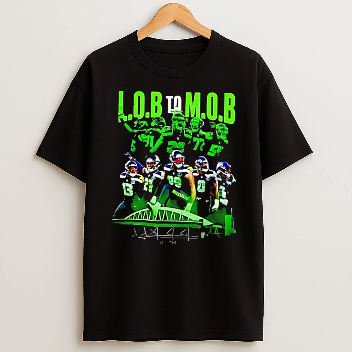 L O B To M O B Seattle Football Defense Players Stadium Shirts