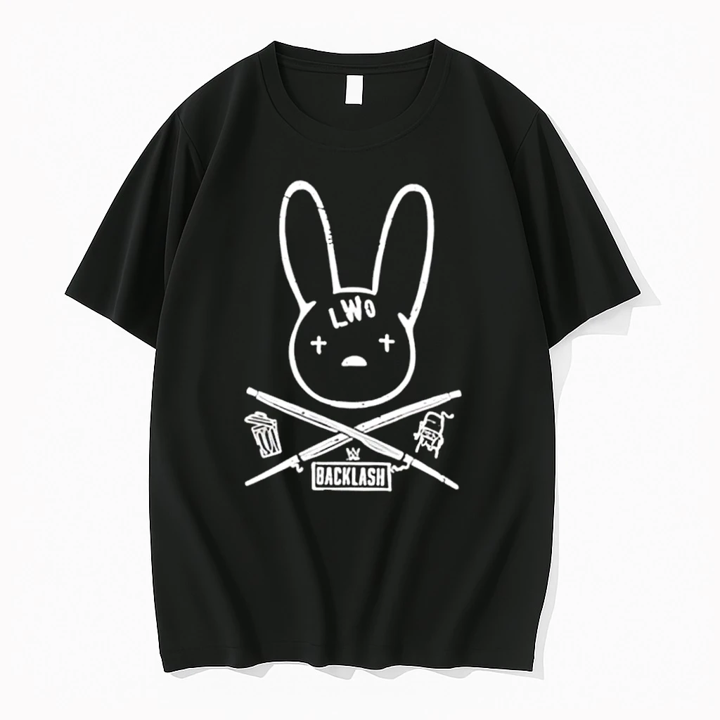 Lwo Bad Bunny Backlash Rabbit Skull Logo Shirts