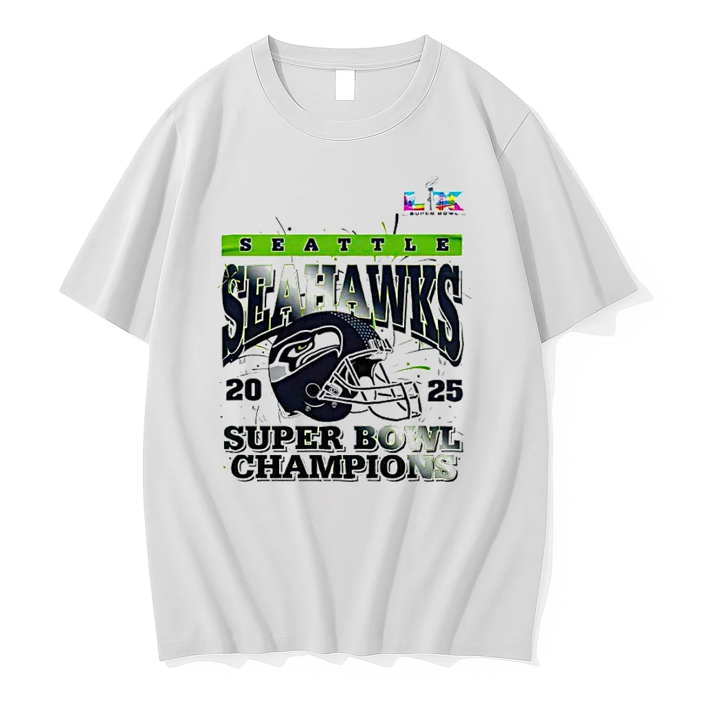 Lx Super Bowl Seattle Seahawks 2025 Super Bowl Champions Helmet Shirts