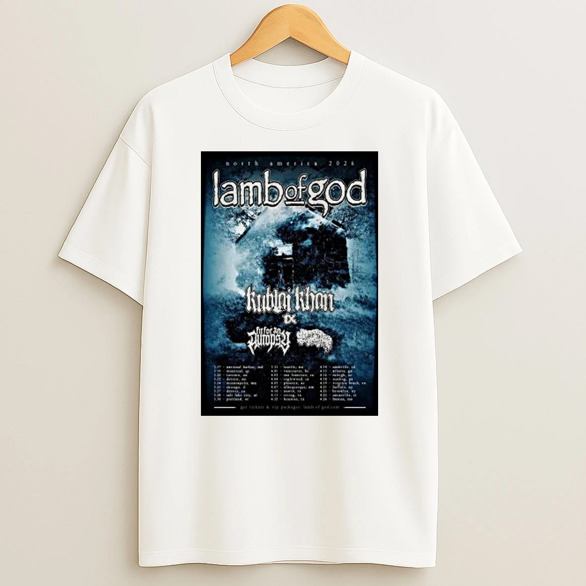 Lamb Of God Tour 2026 North America Shirts