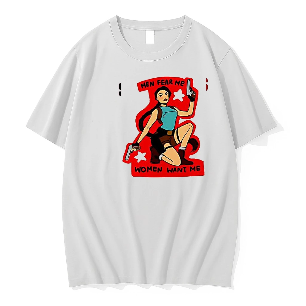 Lara Croft Tomb Raider Men Fear Me Women Want Me Woman Shirts