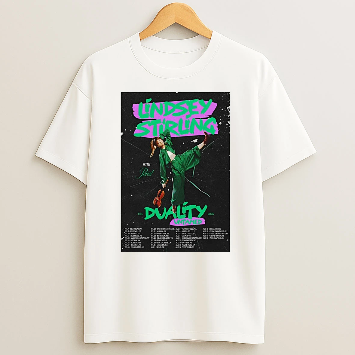 Lindsey Stirling 2026 July August Duality Untamed Tour Summer Shirts