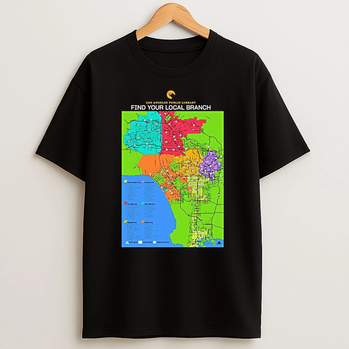 Los Angeles Public Library Find Your Local Branch Map Shirts