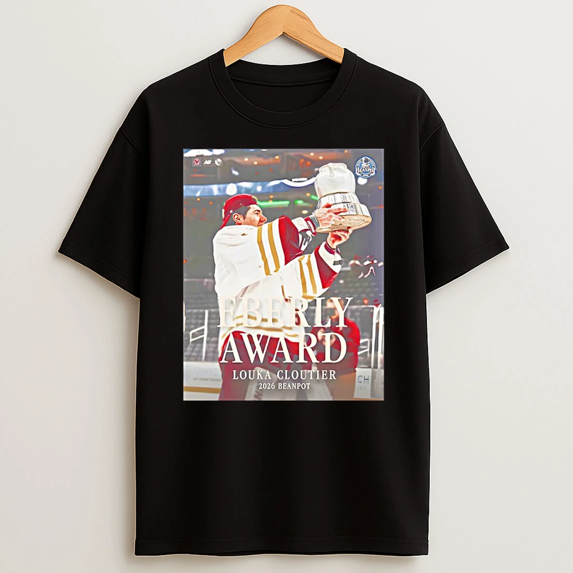 Louka Cloutier Bc Eagles Mens Hockey Win The Eberly Award Winner 2026 Beanpot Shirts