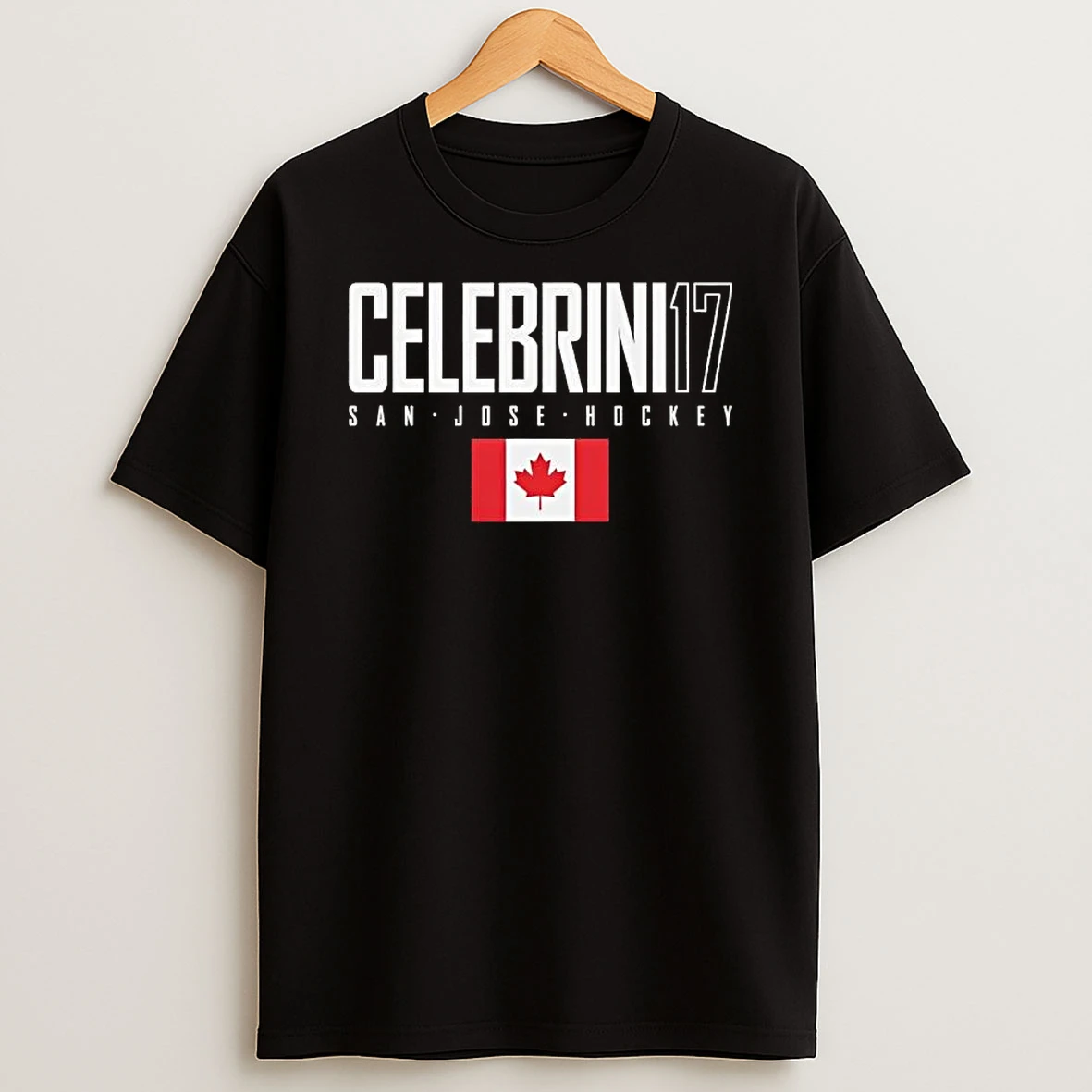 Macklin Celebrini 17 San Jose Sharks Canada Flag Elite Shirts