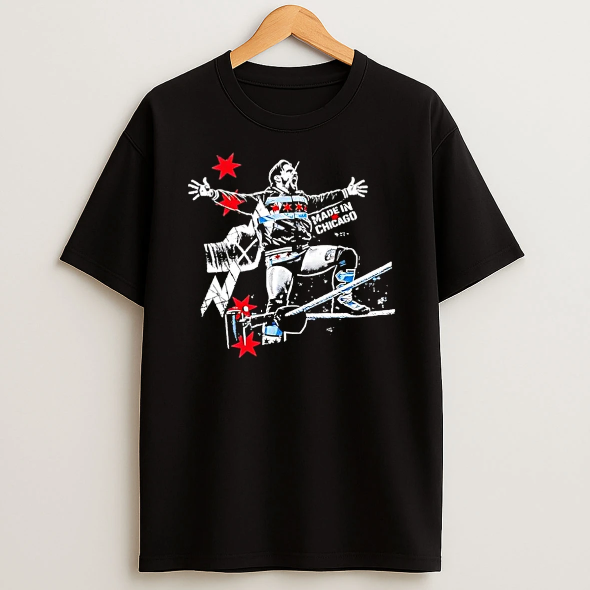 Made In Chicago Cm Punk Wrestling Ring Chicago Stars Shirts