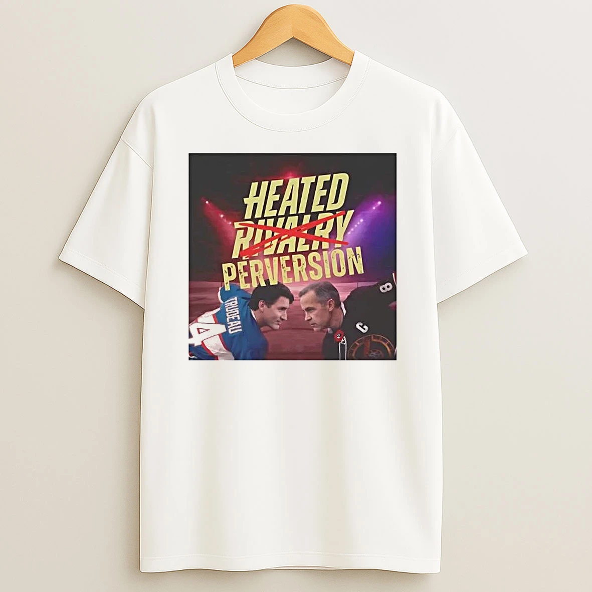 Mark Carney Vs Justin Trudeau Heated Perversion Heated Rivalry Tee Shirts
