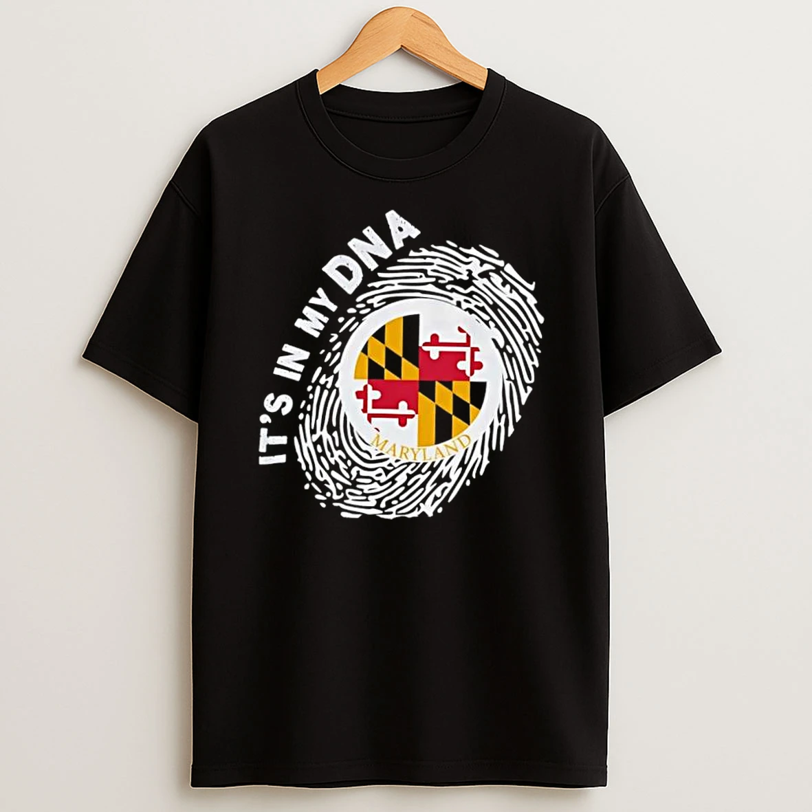 Maryland Flag Fingerprint Its In My Dna Graphic Shirts