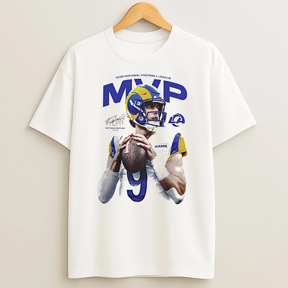 Matthew Stafford Los Angeles Rams 2025 Nfl Mvp Signature Shirts