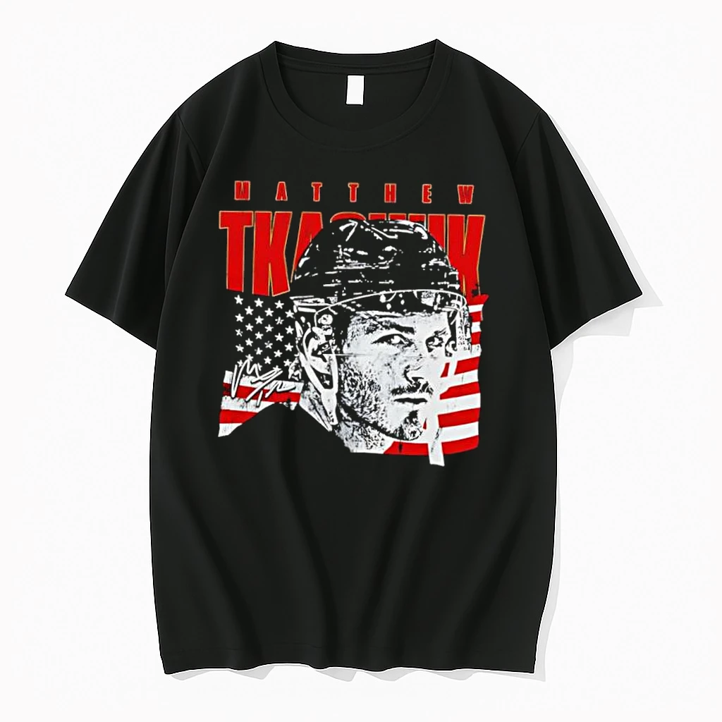 Matthew Tkachuk American Flag Signature Shirts