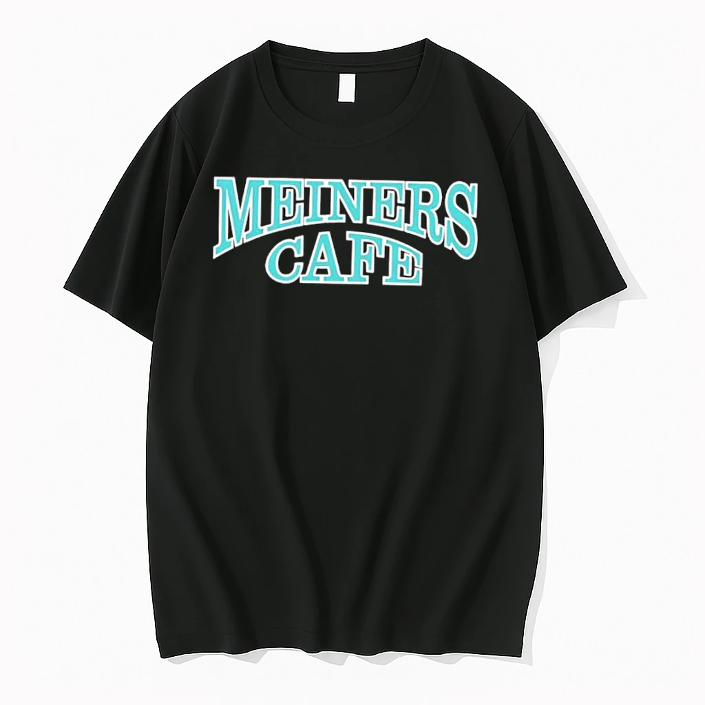 Meiners Cafe Vintage Curved Teal Lettering Classic Design Shirts