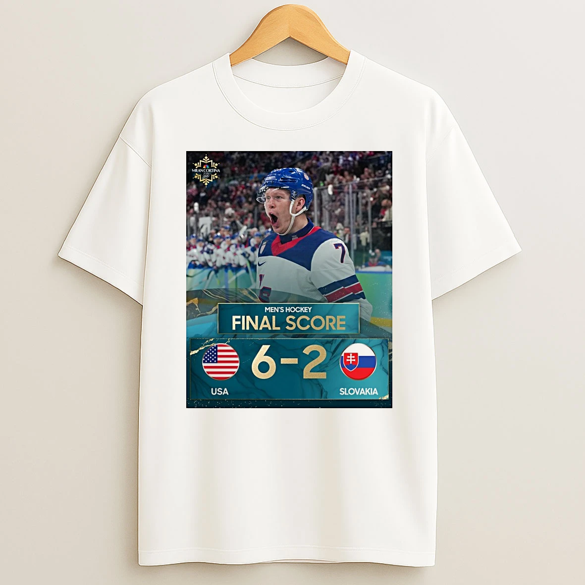 Mens Hockey Final Score Usa 6 2 Slovakia All Gas All Heart Winter Olympics Shirts