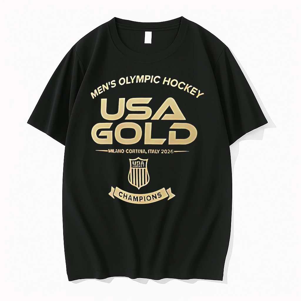 Mens Olympic Hockey Usa Gold Champions 2026 Shirts