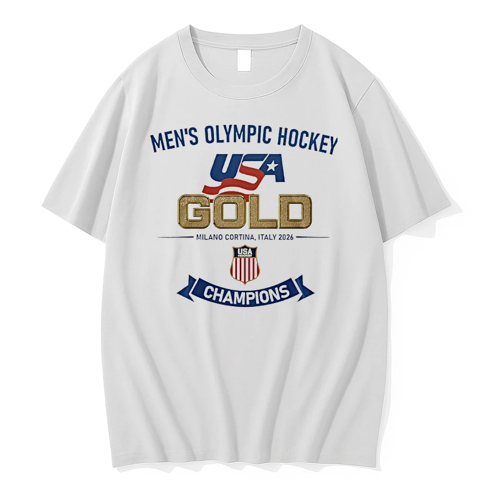 Mens Olympic Hockey Usa Gold Milano Cortina Italy 2026 Usa Hockey Champions Shirts